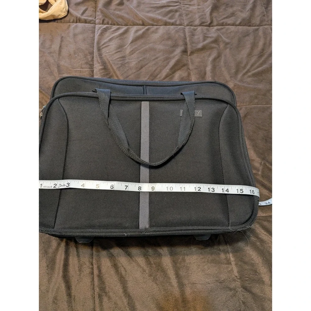 Chaps Black Rolling Laptop Briefcase Ballistic Nylon Travel Business Bag